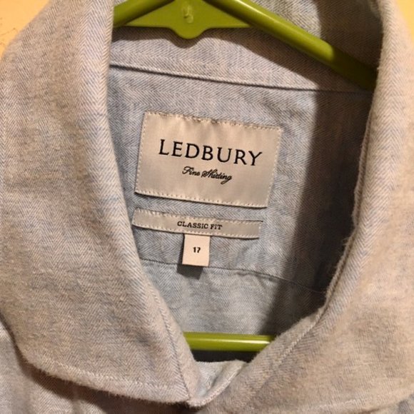 LUXURY COTTON LEDBURY DRESS SHIRT SZ 17 - Picture 3 of 4